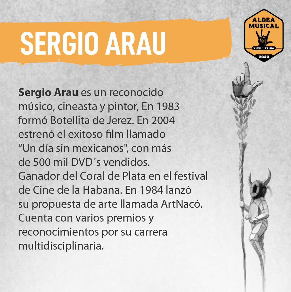 DeGira_MX's tweet photo. Master class SACM con el director creativo Adolfo Tapia y el músico, cineasta y pintor Sergio Arau #aldeamusical2023 #AldeaMusicalVL #vivelatino2023 #VL23 https://t.co/y0ZhfuqU8n