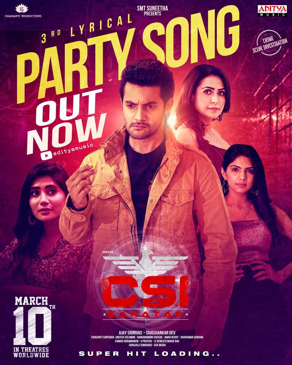 Aditya Music (@adityamusic) on Twitter photo Dance N Let go 💃🕺
Now Vibe for the Party Song #Tonight from #CSISanatan 🔥▶️ youtu.be/ob0qA0OBZXU
#SuperhitLoading #CSISanatanOnMAR10th
<a href="/iamaadisaikumar/">Aadi Saikumar</a> <a href="/NarangMisha/">Misha Narang</a> <a href="/ajaysrinivasofc/">Chaganti Srinivas</a> <a href="/dev_sivashankar/">SivaShankar Dev</a> <a href="/chagantiproducs/">Chaganti Productions</a> <a href="/aneeshsolomon/">Aneesh Solomon</a> #MariaRoeVincent <a href="/GskMedia_PR/">GSK Media</a> Dance N Let go 💃🕺
Now Vibe for the Party Song #Tonight from #CSISanatan 🔥▶️ youtu.be/ob0qA0OBZXU
#SuperhitLoading #CSISanatanOnMAR10th
<a href="/iamaadisaikumar/">Aadi Saikumar</a> <a href="/NarangMisha/">Misha Narang</a> <a href="/ajaysrinivasofc/">Chaganti Srinivas</a> <a href="/dev_sivashankar/">SivaShankar Dev</a> <a href="/chagantiproducs/">Chaganti Productions</a> <a href="/aneeshsolomon/">Aneesh Solomon</a> #MariaRoeVincent <a href="/GskMedia_PR/">GSK Media</a>