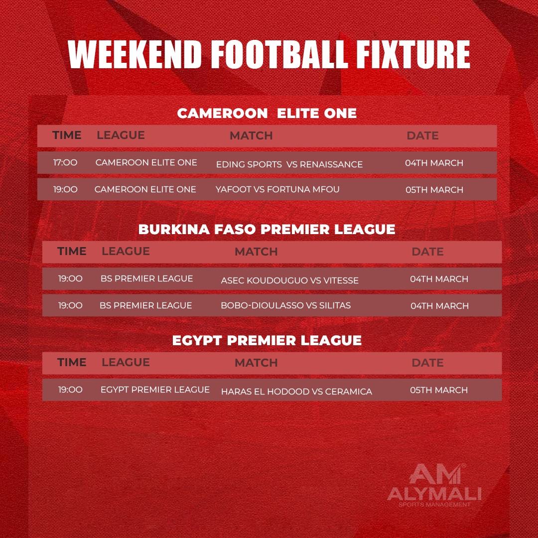 AlymaliSM's tweet photo. Weekend is here🥳! We have you in plan...All African Top league fixtures available...
The love of African games🏉⚽💪
#TomorrowIsTooLate #Southgate #Kenya7s #KenyaVsNigeria https://t.co/peboWJtrbx