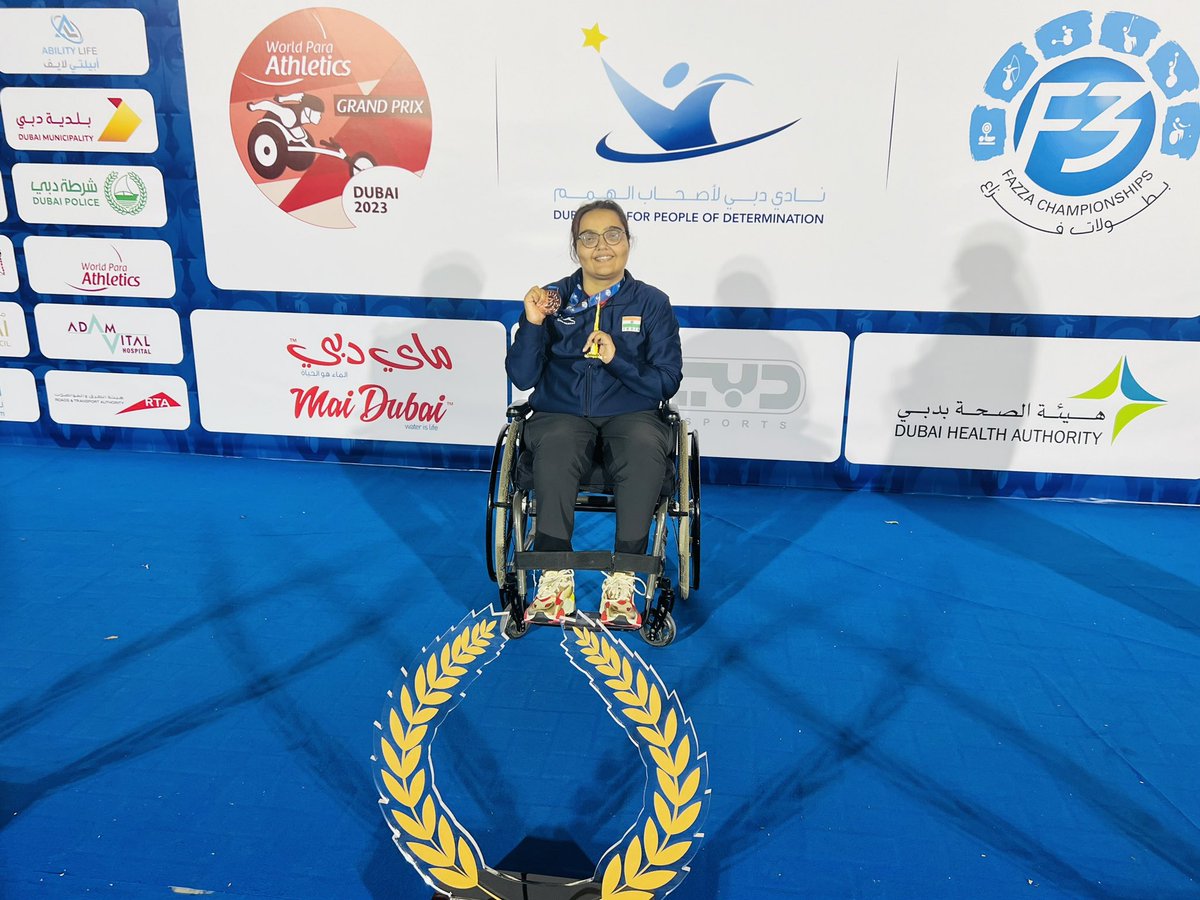 BhyanEkta's tweet photo. With new Asian records, both in Club Throw and Discus Throw,at World Para Athletics Grand Prix Dubai, I have qualified for upcoming World Para Athletics championship. Sincere gratitude to @Media_SAI @GoSportsVoices @TheWelspunGroup for all support #TeamIndia https://t.co/xP15eqpQIZ