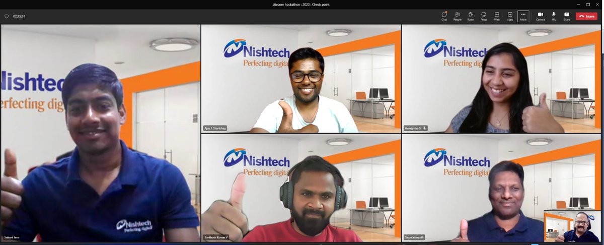 We never dream about success. We work for it! 

Team "Chennai Express" &amp; "Reboot Rebels" from <a href="/Nishtech/">Nishtech</a> at #SCHackathon
<a href="/Sitecore/">Sitecore</a>
