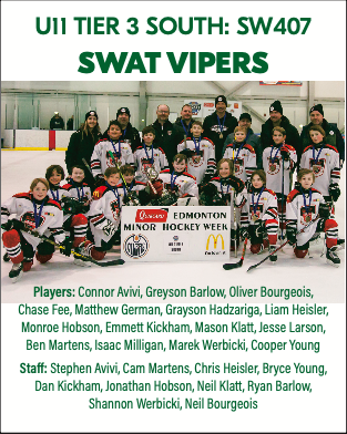 HockeyEdmMag's tweet photo. Our latest edition of the Hockey Edmonton Magazine features two SWAT Hockey teams that won gold at Quikcard Edmonton Minor Hockey Week. Congrats @SWATHockey https://t.co/qJ20bx4M5B