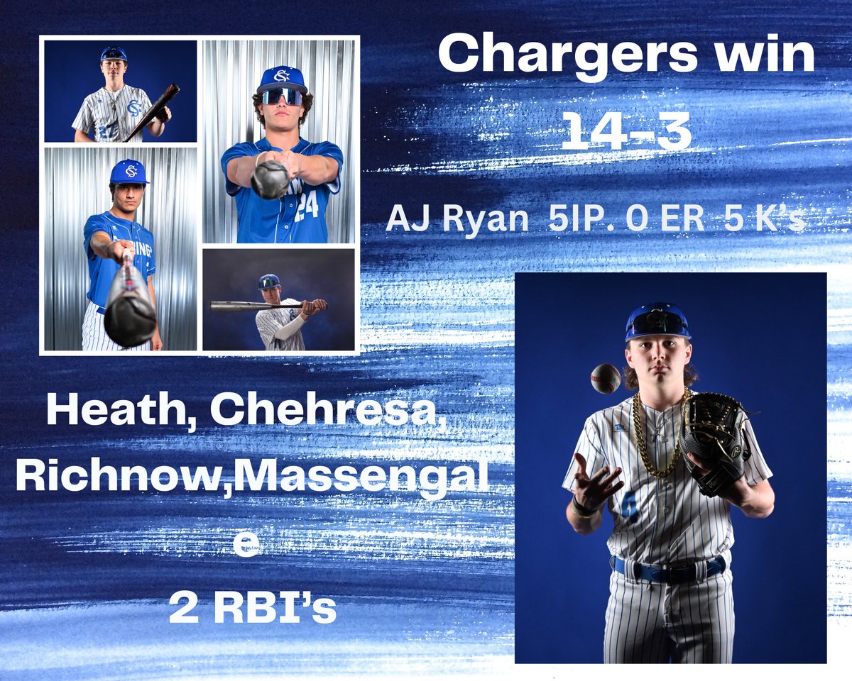 Springsbsb's tweet photo. Chargers win the 1pm game 14-3. AJ Ryan tossed  gem, plenty of O to go around. https://t.co/zS5RSQ0Xv6
