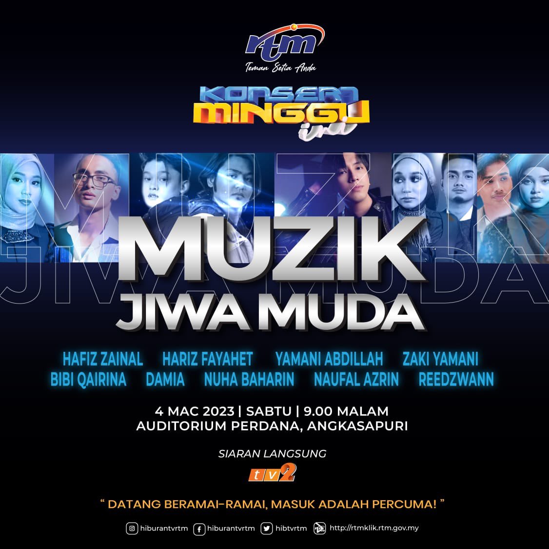 Jom datang ramai2 malam ni ke Angkasapuri! Start masuk auditorium 8pm 🤟🏻