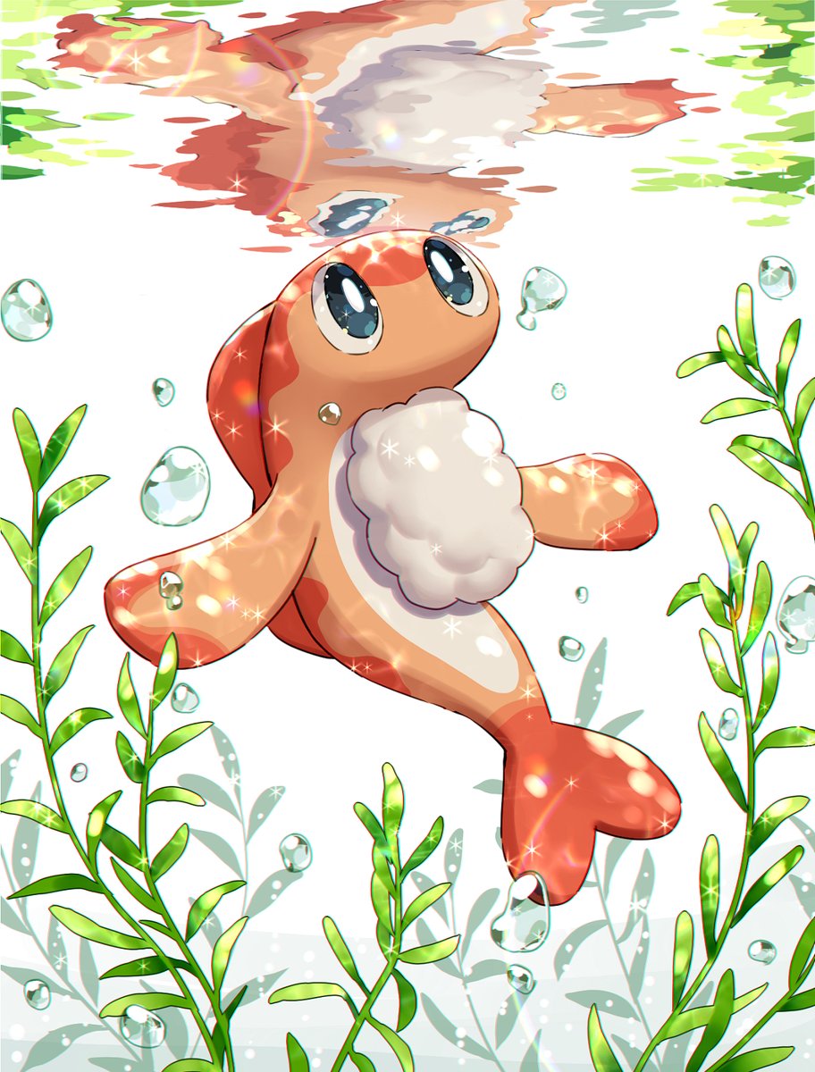 pokemon (creature) bubble no humans solo air bubble white pupils underwater  illustration images