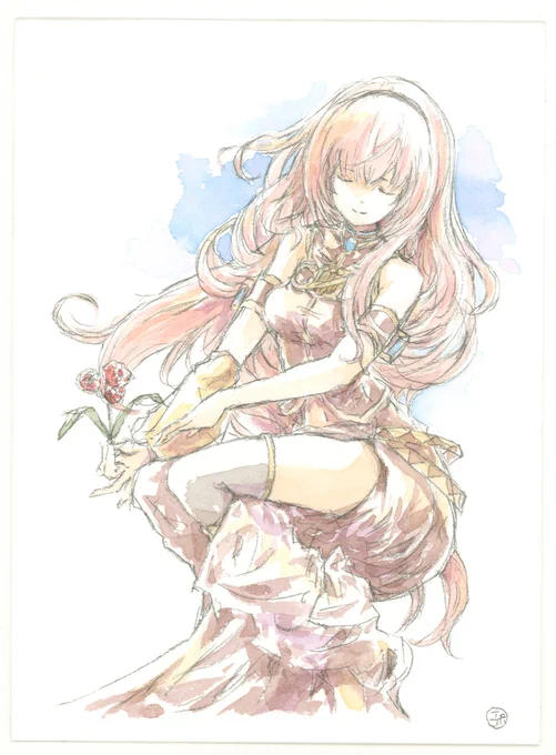 ミュシャ風ポーズのルカさん描きました!(その2 