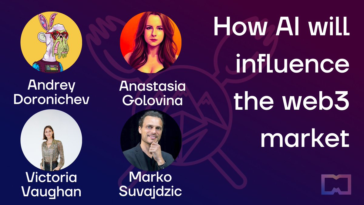 How AI will influence the web3/blockchain market
#ETHDenver 

Speakers:
🎙 <a href="/dobry/">Andrey Dobry</a>
🎙 <a href="/stasia_bk/">Anastasia Golovina</a>
🎙 <a href="/MarkoSuvajdzic/">Marko Suvajdzic</a>
🎙 <a href="/Viquilibrium/">Victoria Vaughan</a>

A vibrant discussion about AI and Web3, including existing use cases and technical aspects such as AI models ⚡

Checking AI at <a href="/EthereumDenver/">ETHDenver 🏔🦬🦄</a>