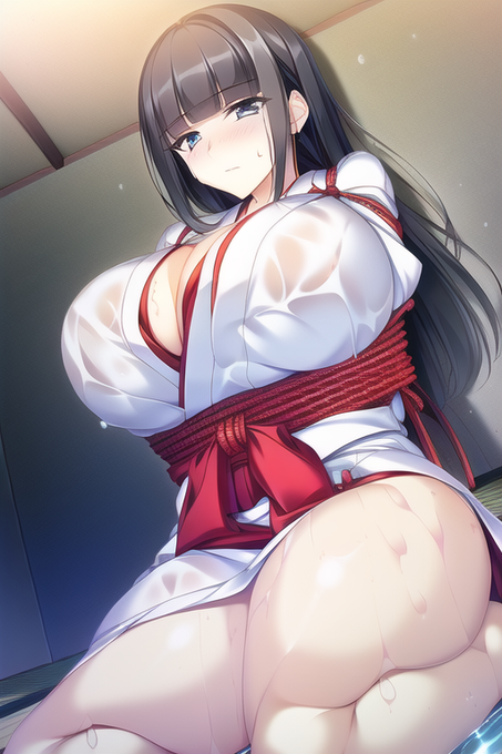 うーん、弧を描いたぱっつんが生成出来ない…(hime cutは全く効かない) 