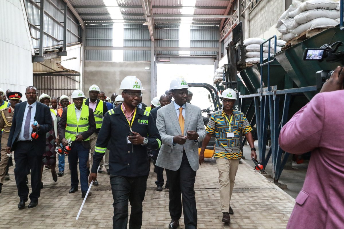 wethankmedia's tweet photo. During the commissioning of Fertiplant fertilizer granulation factory in Nakuru, President William Ruto announced that the government plans to eliminate generic fertilizers that have been altering soil pH. https://t.co/ejOyKPzQNO