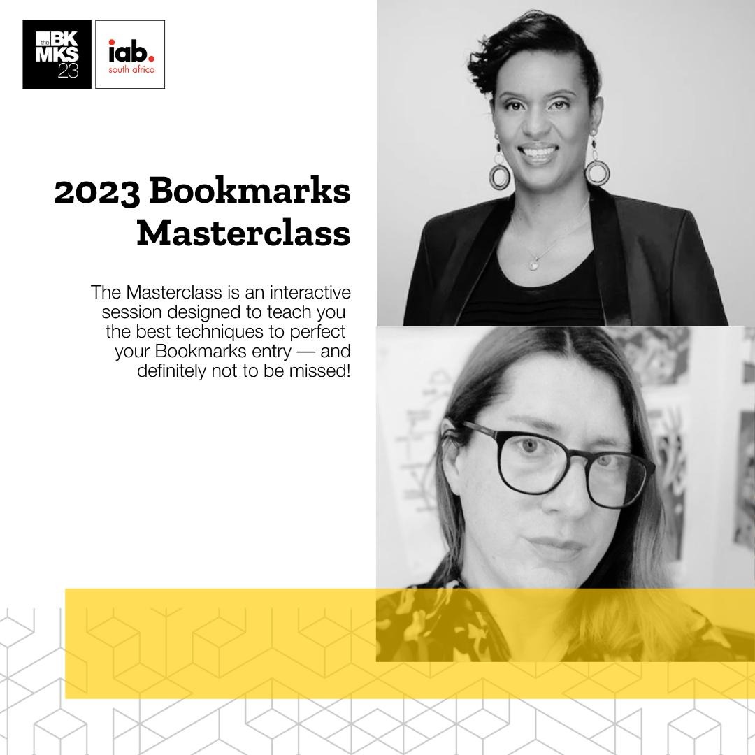 TheBookmarks's tweet photo. #BMA2023 Masterclass, hosted by Jury President Khensani Nobanda and Danni Pinch, ECD at King James Group on Tuesday, 7 March at 10 am.

The #MASTERCLASS will be a how-to on crafting an #AwardWinning entry. 

Sign up via the link 🔗https://t.co/czLxkHFQJJ

#Bookmarks2023 https://t.co/G60EOMYrjp