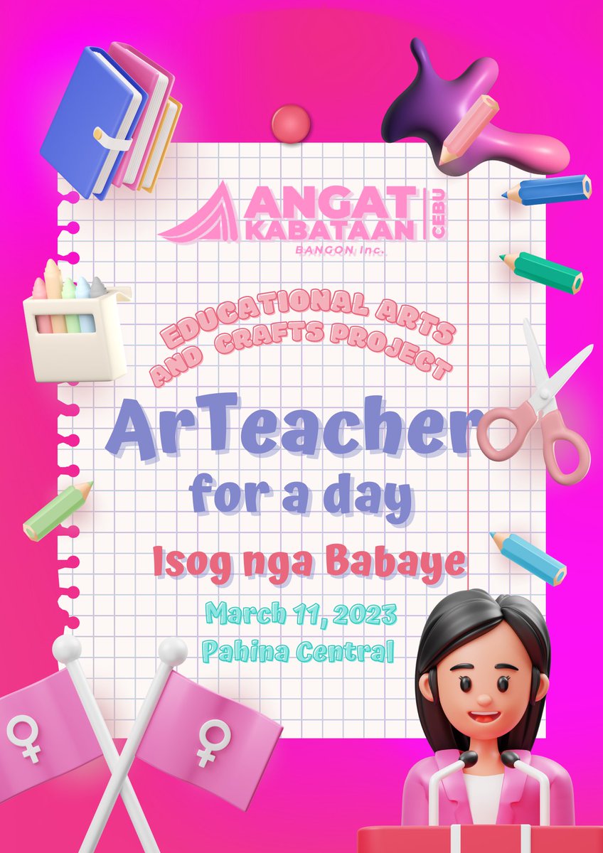 ABYCebu's tweet photo. Join us in celebrating Women's Month with ArTeacher for a Day!  

#AngatKabataanCebu #ArTeacherForADay #WomenMonthCelebration #VolunteerTeaching #EducationalArtsAndCrafts #CommunityService #BarangayPahinaCentral #AngatBuhayLahat https://t.co/ce402gZ2fl