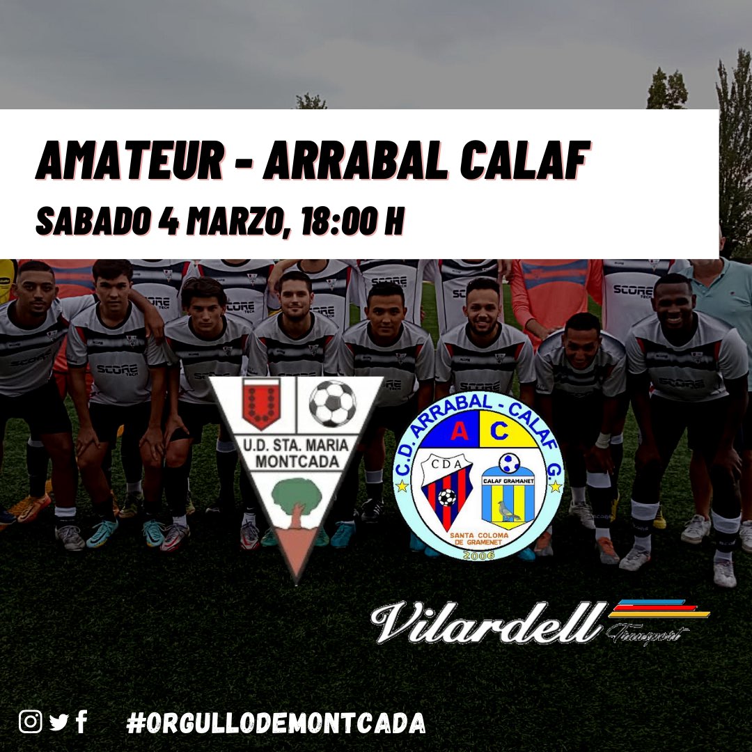 Transports Vilardell patrocina el partido de este fin de semana: 

#orgullodeMontcada