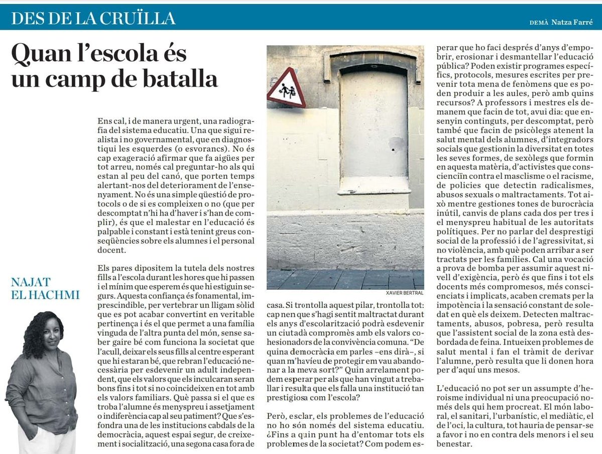 merakieducacio's tweet photo. Quanta raó en poques paraules. L'educació al nostre país necessita un rescat més gran que el dels bancs.
#prioritats https://t.co/i9HbFsGmMk