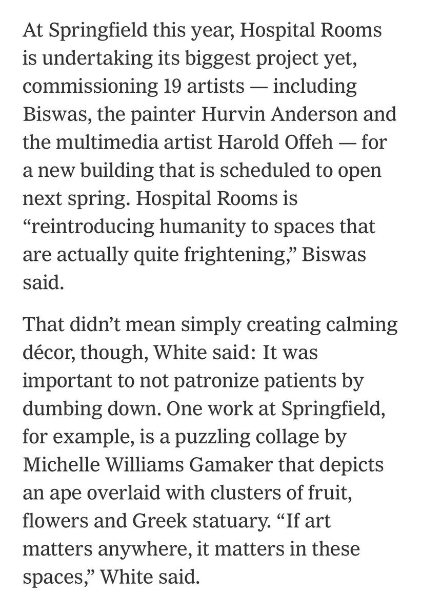 Rosie the OT (@rosie_the_ot) on Twitter photo Love this article <a href="/nytimes/">The New York Times</a> “reintroducing humanity to spaces that are actually quite frightening” by involving patients, introducing world famous artists & “not patronising patients by dumbing down” or simply creating “calming” spaces that can be so dull for long stay patients Love this article <a href="/nytimes/">The New York Times</a> “reintroducing humanity to spaces that are actually quite frightening” by involving patients, introducing world famous artists & “not patronising patients by dumbing down” or simply creating “calming” spaces that can be so dull for long stay patients