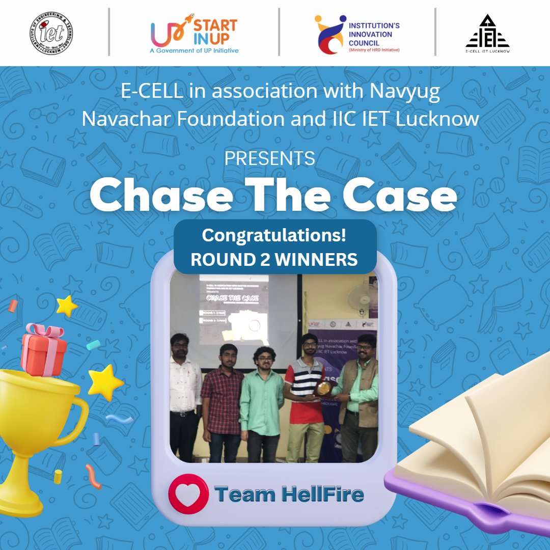 NNFIET's tweet image. CHASE_THE_CASE at @iet_lucknow
Final round Winner #Team_Hellfire
#Runner_UP #Team_NK
Congratulations to both team &amp;amp; best wishes to other teams of final round.
We would be happy to mentor &amp;amp; support to your novel idea.
#Entrepreneurship #Entrepreneur 
#startups @ErAshishSPatel