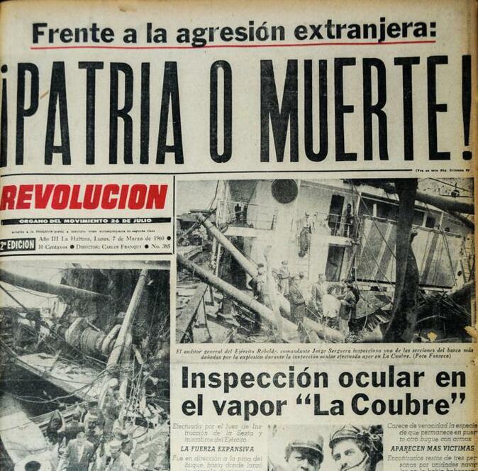 #4DeMarzo de 1960 sabotaje de la CIA al vapor La Coubre, que enlutó a familias de trabajadores franceses y cubanos.

👉 Un día después nació la consigna de, ¡Patria o Muerte!

'..la Revolución no se detendrá.. seguirá adelante'.. #Fidel.
#CubaViveEnSuHistoria