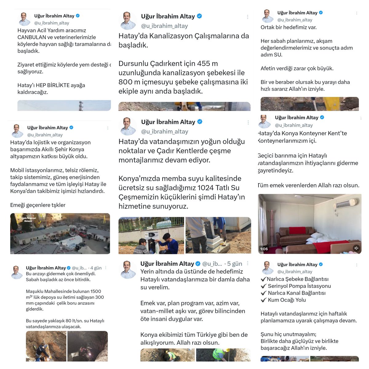 Ankara ve İstanbul gibi CHP'li Büyükşehir Belediye Başkanları siyasi ikballeri uğruna binbir türlü entrika çevirirken,
CHP'nin yönettiği Hatay'da hiç bir siyasi çıkar gözetmeksizin Ak Parti'li Konya Büyükşehir Belediyesinin yaptığı çalışmaları duyurmak vicdani bir yükümlülüktür.