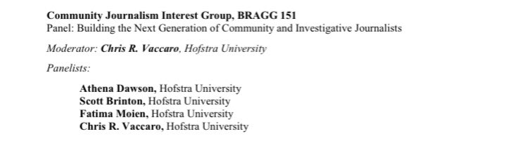 AEJMCComJIG's tweet photo. Attending this year’s @AEJMC Southeast Colloquium? Check out our #ComJIG session at 8:30 a.m. on community and investigative journalism! #AEJMCSEC23 https://t.co/dznqWXy2zC
