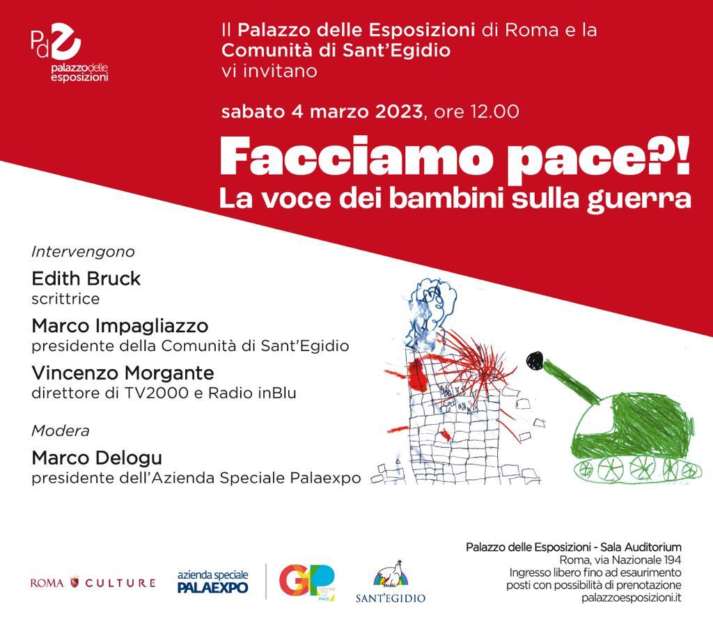 m_signifredi's tweet photo. #4Marzo a palazzo delle @Esposizioni @Marco_europa: dai bambini che vivono in #guerra, dall'Ucraina alla Siria, o sono profughi sale il grido #FacciamoPace, ma noi lo ascoltiamo? https://t.co/iDXh5m5q4T