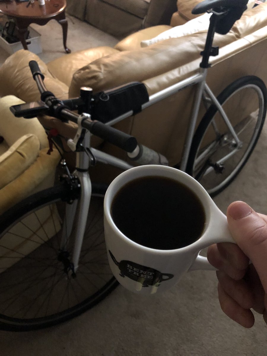 SeabeckEvan's tweet photo. It is race day. The bike is in gravel mode. I am tired. https://t.co/JopRPQm2tN