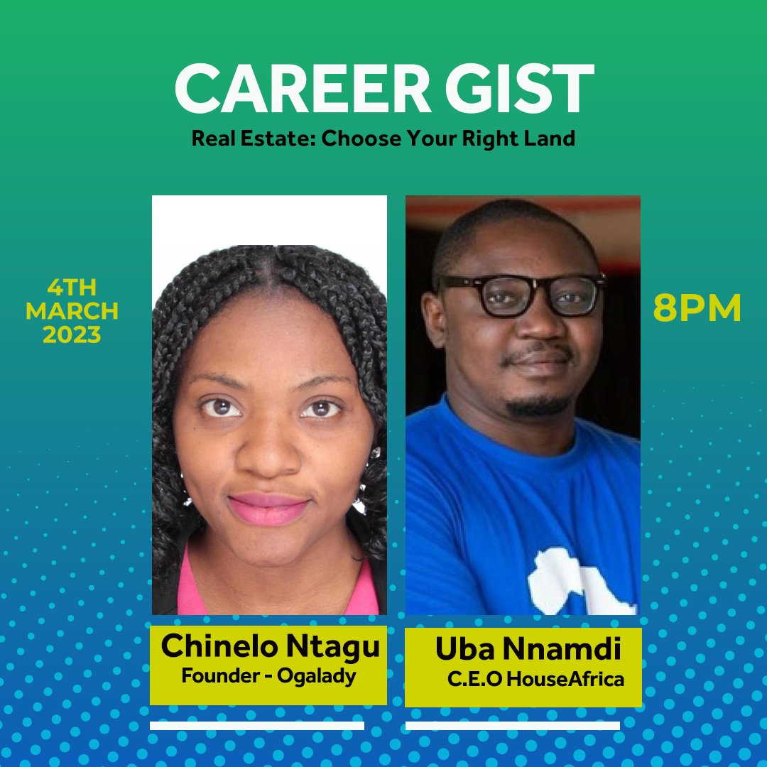 Watch out for our Founder and CEO, <a href="/Nnamdie/">Nnamdi Uba</a> live on Facebook with Chinelo Ntagu of <a href="/Ogalady/">yunjungPARK</a> as he discusses the direction in choosing the right land without consequences. 
⏰ 8pm
👉facebook.com/chinelo.ntagu