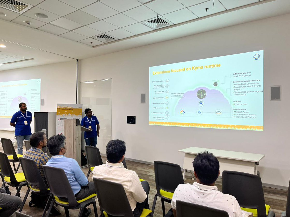 Thank you <a href="/nagarajumeesala/">nag</a> and <a href="/praveen_padegal/">Praveen Kumar</a> for taking us thru the topic of extending #sap solutions leveraging #kyma runtime during #sitBLR event at <a href="/saplabsindia/">SAP LABS INDIA</a> 

<a href="/gangadharansind/">Sindhu Gangadharan</a> <a href="/anzieee/">Mohammed Anzy S</a> <a href="/findingabhi/">Abhishek Chatterjee</a> <a href="/maheshk_p/">Mahesh Palavalli</a> <a href="/AarifRao/">Mohammad A K Rao</a> <a href="/anirban_dgm/">Anirban Majumdar</a> <a href="/SAPCommunity/">SAP Community</a>