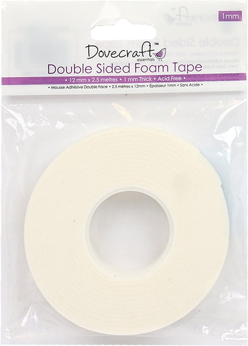 Excited to share the latest addition to my #etsy shop: Dovecraft Essentials White Double-Sided Foam Tape 1mm etsy.me/3EWcyCT #collage #Dovecraft #papercraft #cardmaking #scrapbooking #doublesidedtape #adhesive #adhesivetape #Charmel #UKGiftHour #UKGiftAM