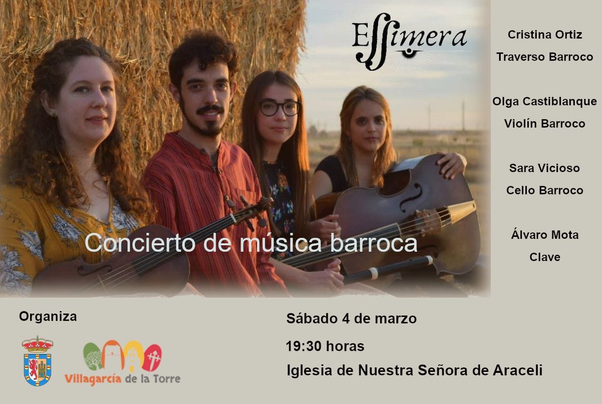 Esta tarde estaremos compartiendo buena música de Vivaldi, Bach y los hermanos Pla en Extremadura. <a href="/OlgaOlgs/">Olga Castiblanque</a> <a href="/cristyflauti/">Cristina Ortiz Díaz</a> <a href="/AMotaMedina/">Álvaro Mota Medina</a> y #SaraVicioso en la campiña sur
