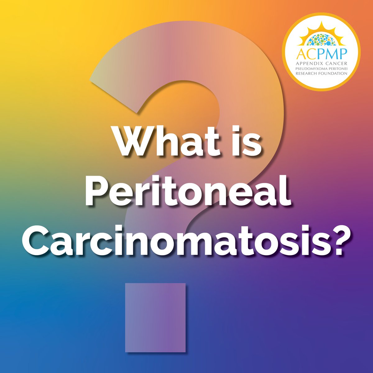 acpmpresearch's tweet photo. Peritoneal carcinomatosis is the term for cancers that have spread in the abdominal cavity. Learn more below.
#appendixcancerpmp #acpmpresearchfoundation #cancerawareness #appendixcancerawareness #appendixcancer
#appendicealcancer #pseudomyxomaperitoneipmp #researchgrants https://t.co/8ewkSd7QB4