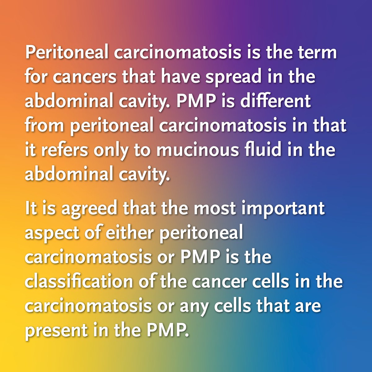 acpmpresearch's tweet photo. Peritoneal carcinomatosis is the term for cancers that have spread in the abdominal cavity. Learn more below.
#appendixcancerpmp #acpmpresearchfoundation #cancerawareness #appendixcancerawareness #appendixcancer
#appendicealcancer #pseudomyxomaperitoneipmp #researchgrants https://t.co/8ewkSd7QB4