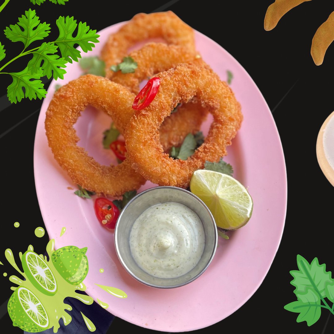 🦑Squid-licious rings with zesty lime leaf mayo - a flavour explosion in every bite😍 Added to the menu!