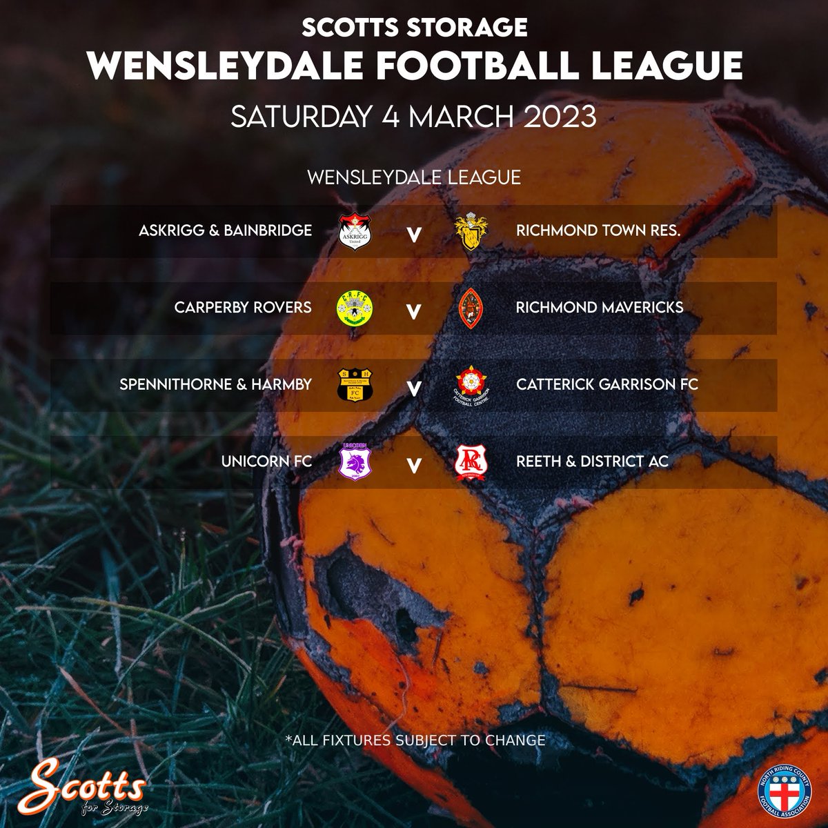 This weekends Wensleydale League fixtures #grassroots #football #wensleydale #wensleydaleleague