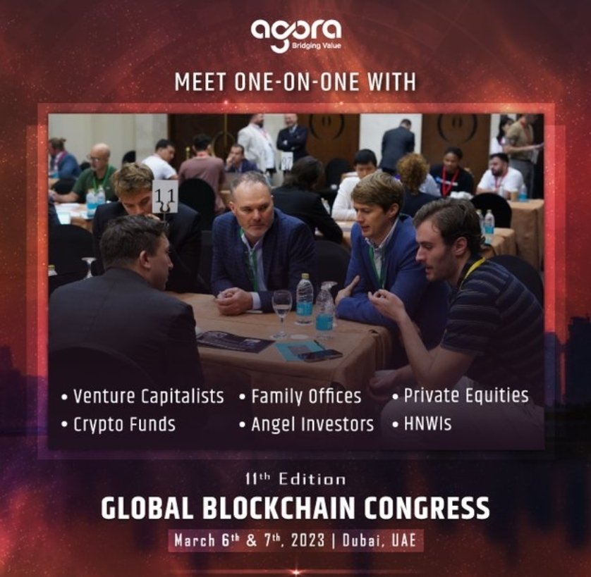 🗓 @AgoraGBC event on 6th-7th march @SofitelObelisk #dubai
One of the best events on the Middle East #blockchain calendar.
Hugely looking forward to this one. 🔥🚀

#crypto #tech #ai #NFTCommunity #bitcoin    #metaverse #gaming $BTC #NFT $eth #web3community #cryptofunds