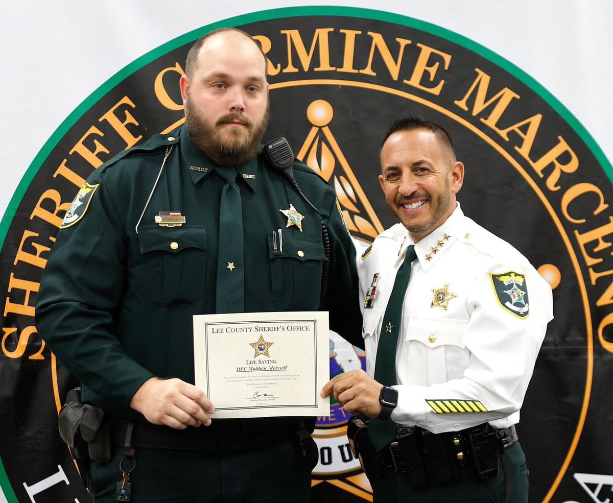 Please Share

Congratulations to School Resource Officer Matthew Meixsell for earning the Life Saving Award from <a href="/SheriffLeeFL/">Carmine Marceno - Lee County Sheriff</a>. He saved the life of our #POWERFUL teacher Mrs. Casterioto. Thank you Deputy Meixsell! #TEAMSOUTH