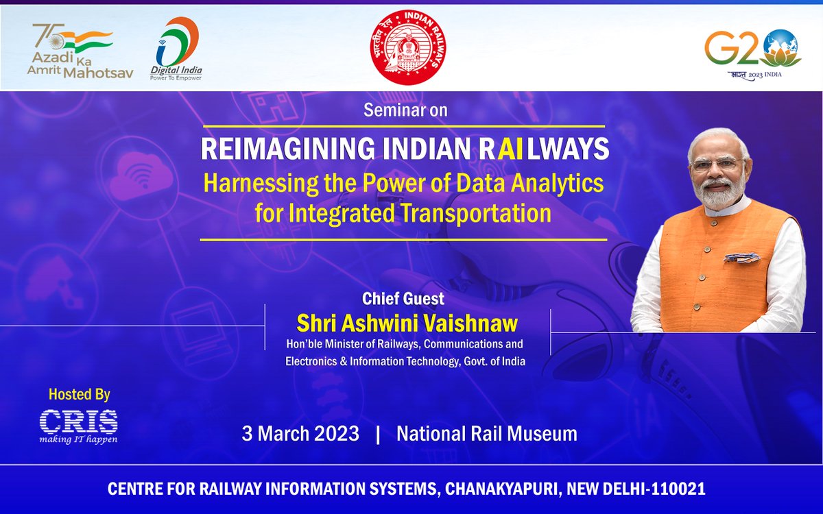 GVL Satya Kumar, ED(Strategic Planning and Implementation), Railway Board, taking about Analytics for continual improvement on IR. He was talking in a seminar “Reimagining Indian Railways - Harnessing the Power of Data Analytics for Integrated Transportation.”