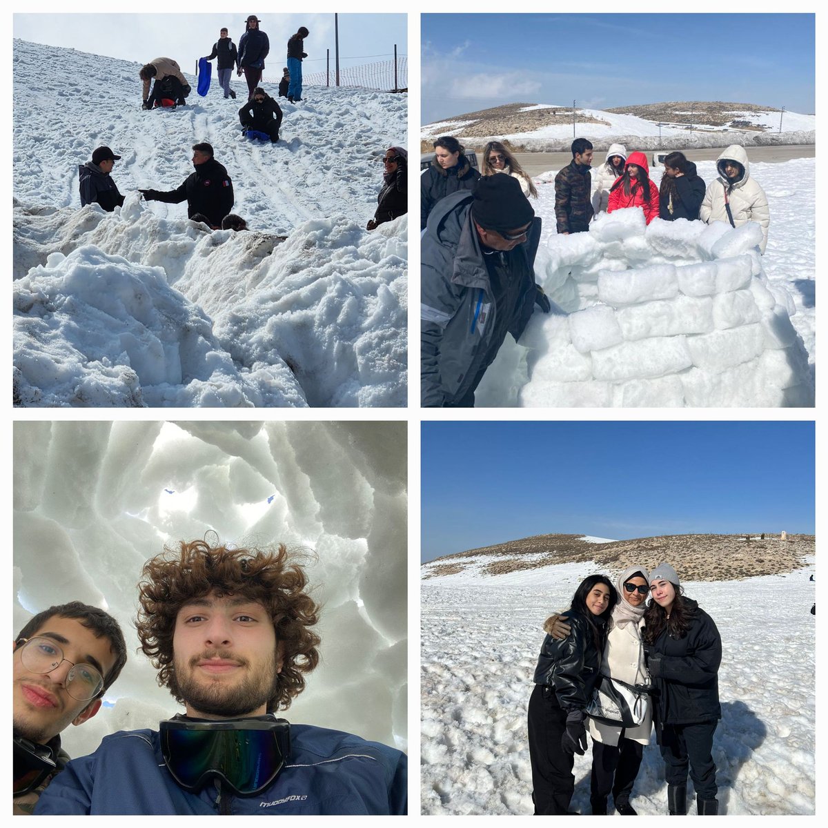 ChamandiHiba's tweet photo. Day 2 from Seniors'Trip 2023 #15thpromotion: activities in Faraya with a breathtaking scenery of the white snow #igloobuilding #snowmobile @dina_jradi @ea_rania https://t.co/DP1wowEnbe