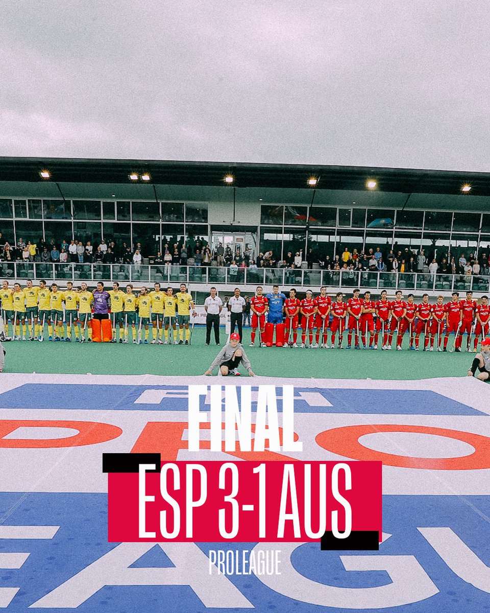 YEEEEEEEEEEEEEES 🔥 
¡3 de 3 y segundo victoria consecutiva ante Australia! 🤯🤯 

Esp 3-1 Aus 
🏆 #ProLeague  

¡EQUIPAZO! 💪 

#HockeyEspaña | #RedSticks