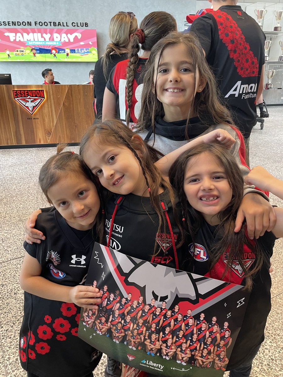 Steviecol's tweet image. Haven’t attended bombers family day in years. 
My girls got to do the Guernsey presentation.
@LunchCatchUp #essendon #bombers