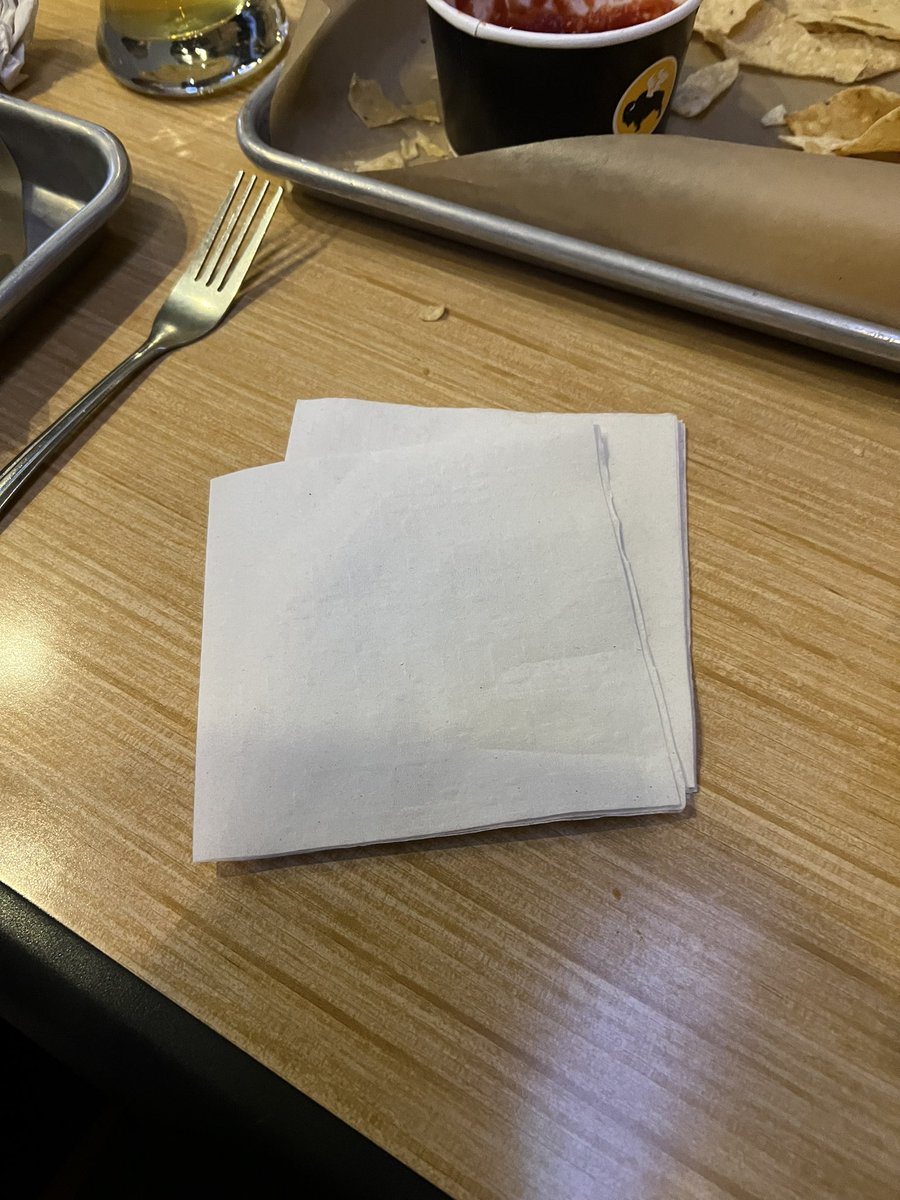 ztaiclet's tweet photo. @BWWings  Since when do you not have real napkins? All we need had was little square napkins and the carrots that I was served was pathetic. The waitress was horrible and did not receive any tip at all. https://t.co/dBaRMlXQWs