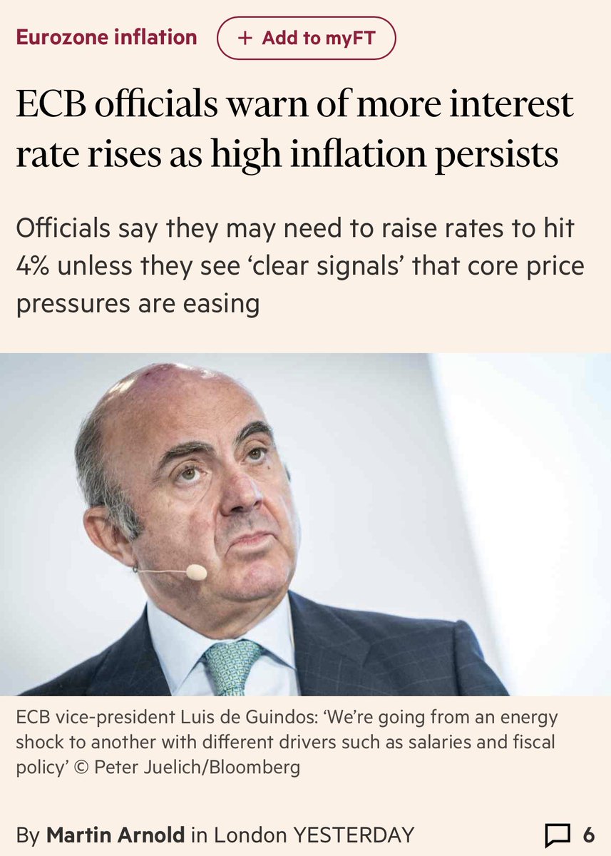 Of course the ECB has to raise rates! What’s all the fuzz about this!? Raise above core inflation and keep it there long enought. Don’t f**** things up again. Weak politicians are to blame, as they didn’t put on their big boy pants back in 2008.