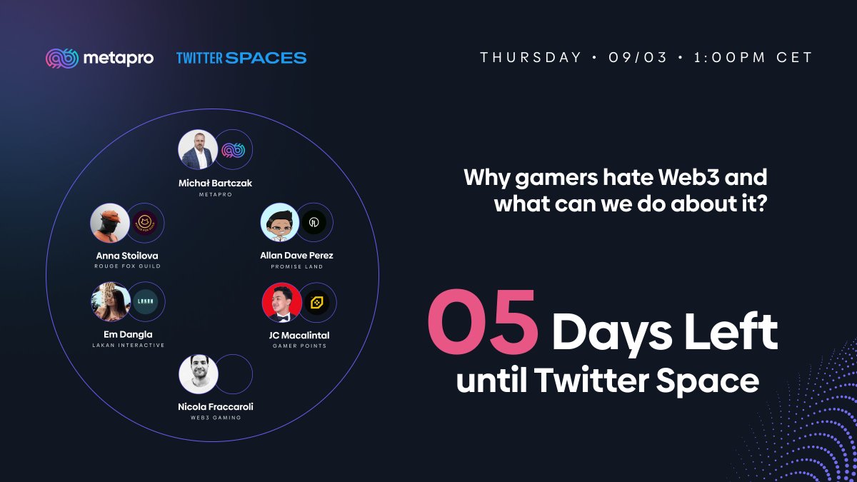 Metapros,

Five days left, before we start! ⏳

Tell us, how do you like the topic? ⬇️