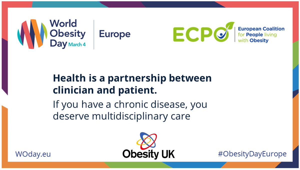 There are many health professionals who have absolute empathy for obesity as a chronic disease but sadly there are some who sit in judgement rather than offer support.
@ECPObesity @ObesityInst @ObesityUK_org 
#ObesityDayEurope 
#WorldObesityDay
#AddressingObesityTogether