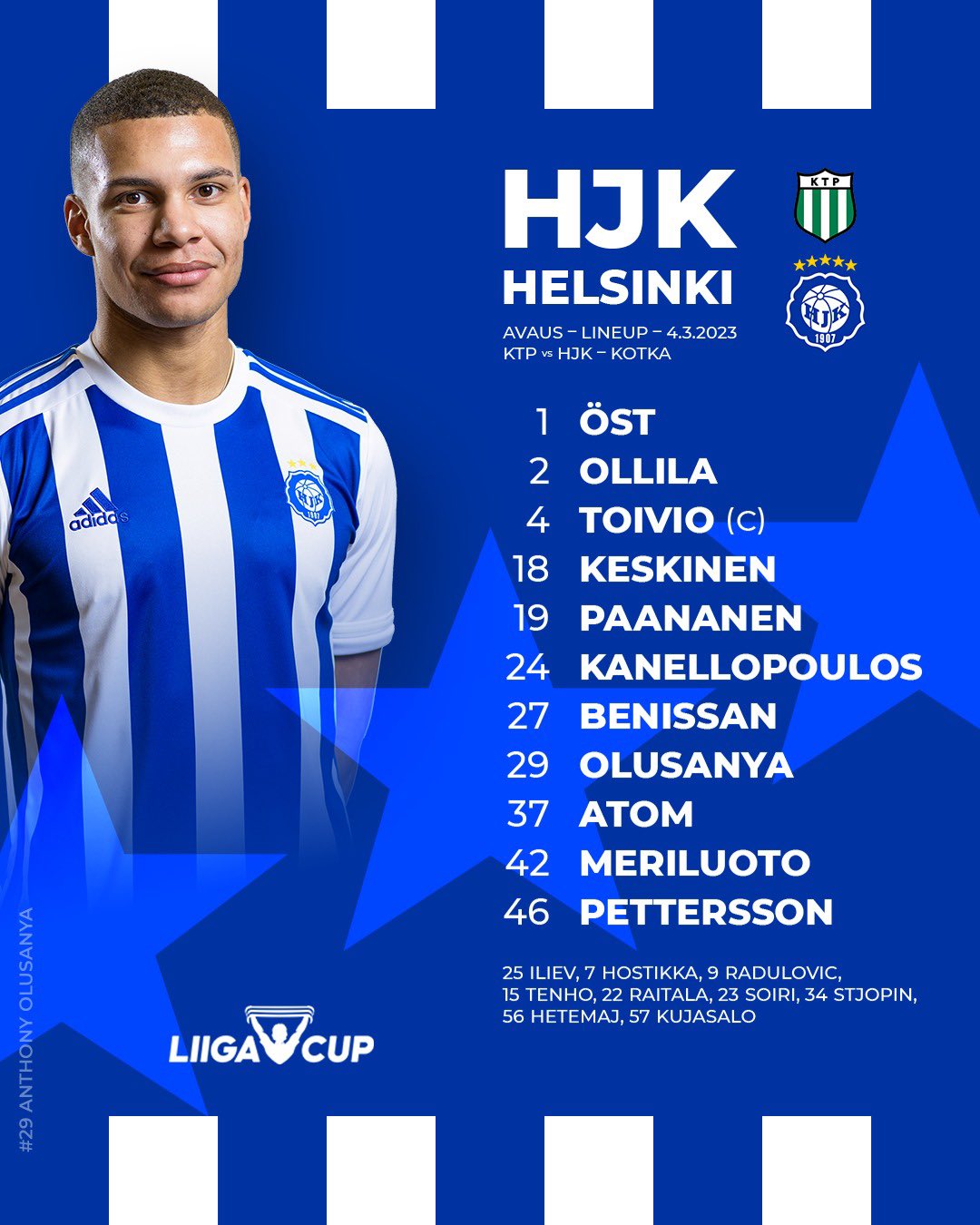 HJK Helsinki On Twitter: "HJK:n Avauskokoonpano Kotkassa. Toivio ...