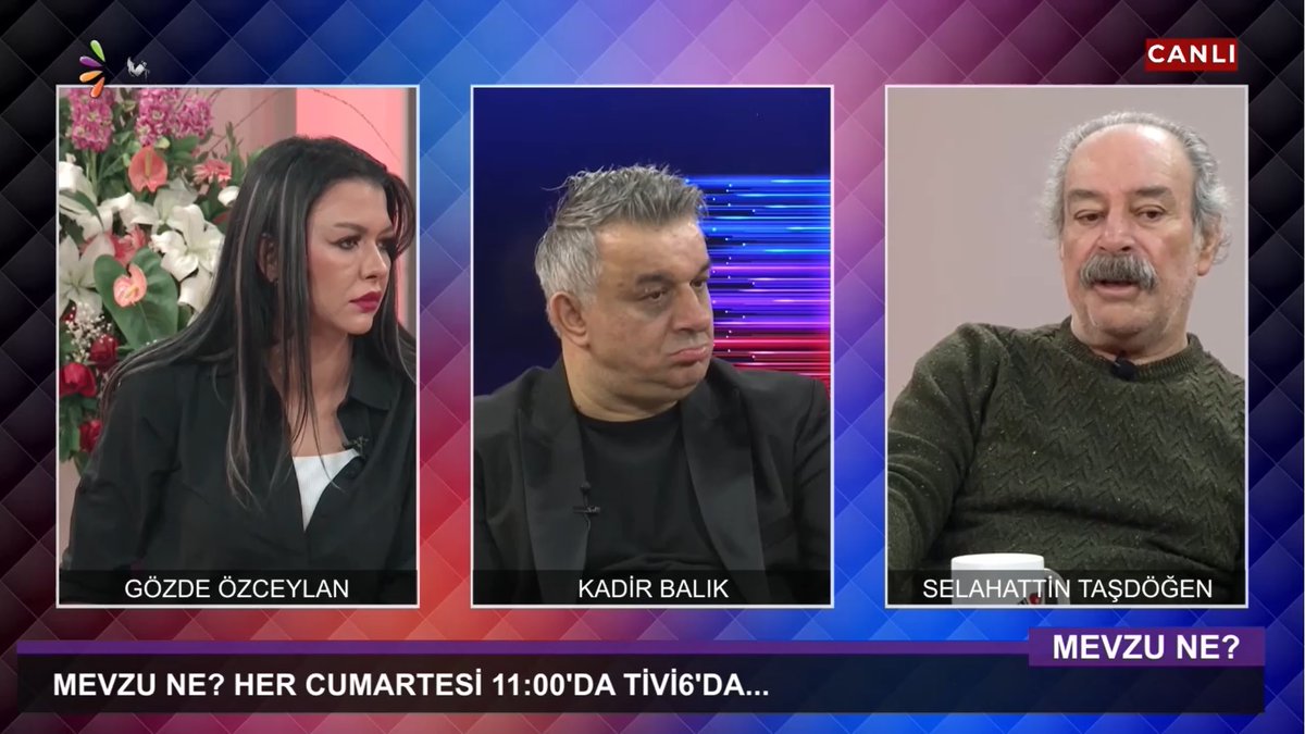 Tivi6 (@tivi6medya) on Twitter photo 📺Oyuncu Selahattin Taşdöğen'in konuk olduğu, Gözde Özceylan ve Kadir Balık'ın moderatörlüğünde, "Mevzu Ne?" başladı.
⤵️İzlemek İçin⤵️
📡Türksat 4A 12265 DİKEY 27500
📺D-Smart 206.Kanal
📺Digiturk 610.Kanal
🔗tivi6.com.tr/canli-yayin/
<a href="/gozdeozceylan/">Gozde Ozceylan</a> 📺Oyuncu Selahattin Taşdöğen'in konuk olduğu, Gözde Özceylan ve Kadir Balık'ın moderatörlüğünde, "Mevzu Ne?" başladı.
⤵️İzlemek İçin⤵️
📡Türksat 4A 12265 DİKEY 27500
📺D-Smart 206.Kanal
📺Digiturk 610.Kanal
🔗tivi6.com.tr/canli-yayin/
<a href="/gozdeozceylan/">Gozde Ozceylan</a>
