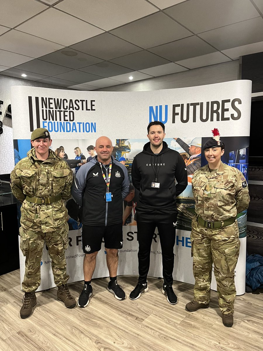 Cpl McLeod from X company and LSgt Thompson from Recruiting group, visited St James Park. They took part in a careers day for local sixth form students from across the city. They promoted the benefits and opportunities for the Army regular and reserves. #Armycareer #NEJobs