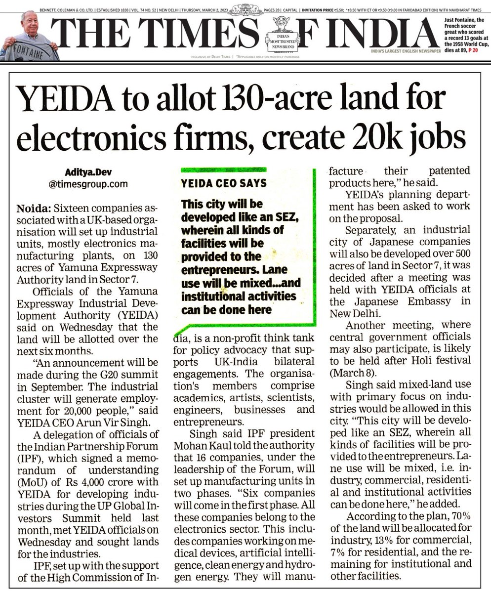 Upliftment and development is on ascending trend with major focus on #NoidaInternationalAirport and allotting of 130 acre land, by #YEIDA, for electronic firms that would generate 20k jobs in the upcoming days!

#JewarInternatinalAirport #Gaurs #Gaursons #GaursonsIndia