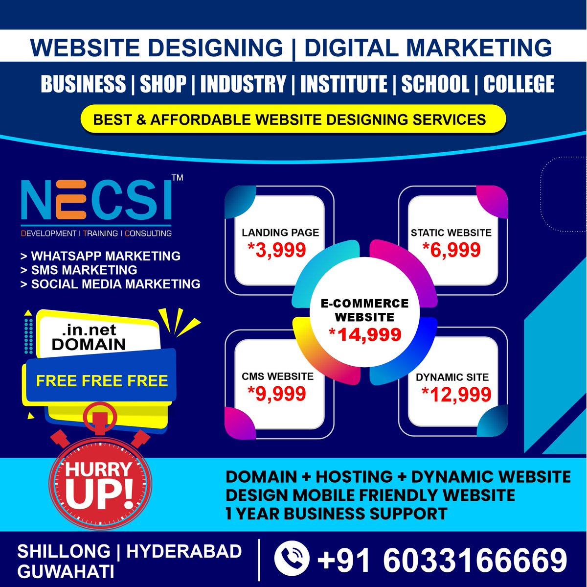 NecsiIndia's tweet photo. Are you looking #websitedeveloper?
NECSI have 10+ years of experience in #Softwaredevelopment industry. We are providing one stop solution from #logodesign to website development. find your combo offer and get 1 domain name free. Visit our website or call us on +91- 6033166669 https://t.co/UZm6Uxdmnx