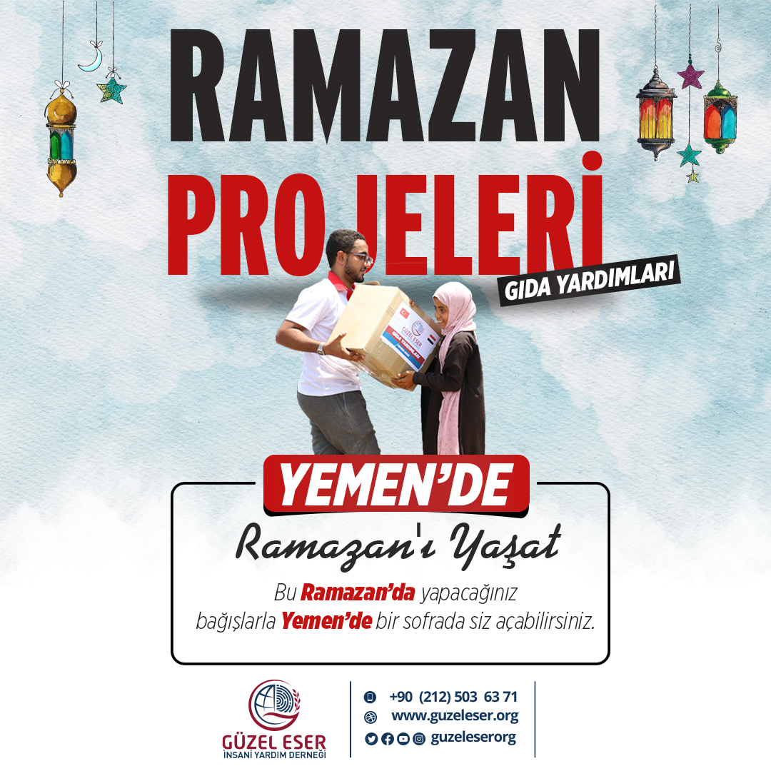 Yemen'de Ramazan Ayı Projelerimizin hazırlıkları tamamlandı.

Bu Ramazan'da yapacağınız bağışlarla Yemen'de yerinden edilmiş binlerce aileye bir sofrada siz açabilirsiniz. 🌙⭐️🏮

#güzeleser
#gelecegeizbirak
#yemen
#yemenwar
#yemenchildren
#vereliniyemenölüyor
#kalkınmaprojeleri