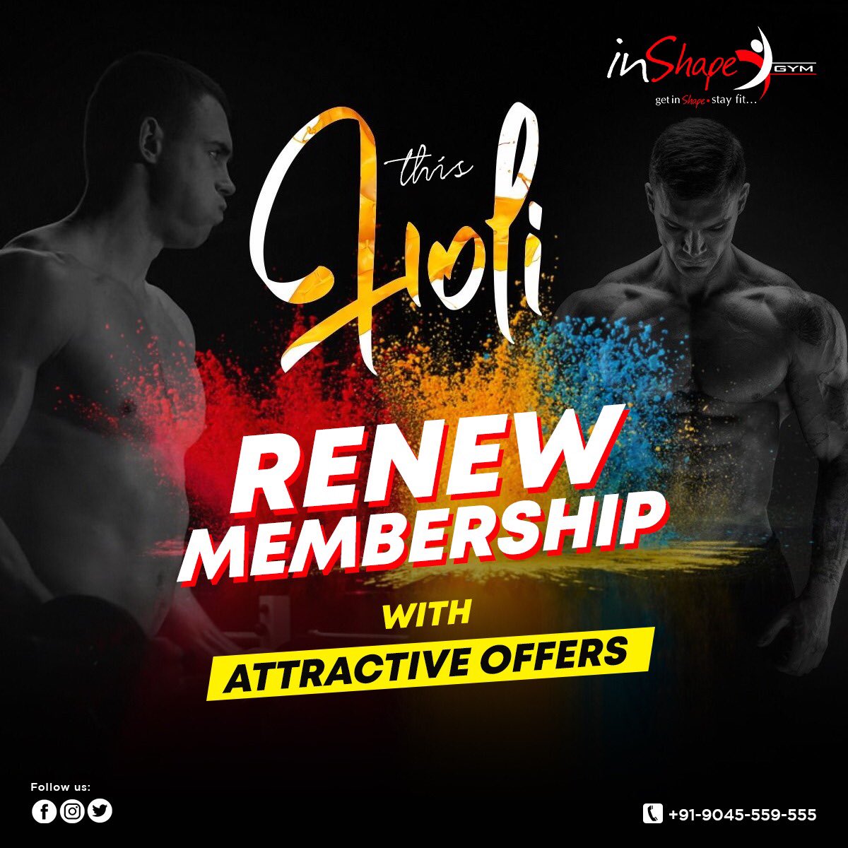 Renew your gym membership this Holi and get ready to crush your fitness goals with @GymInshape 's unbeatable offers!

#inshapegym #offer #holispecial #specialoffer #holioffer #reelsvideo #fitnessgoals #instapost #gymmotivation #gym #reelitfeelit #viralreels #meerut #meerutcity