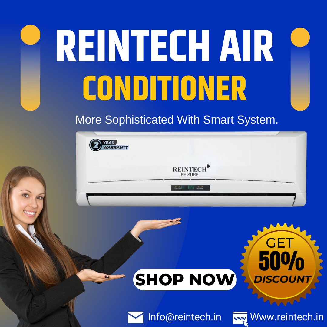 ReintechPvtLtd's tweet photo. Reintech #Air_Conditioner More Sophisticated With Smart System.!

For More Details: https://t.co/aznUVBz0dE
Capacity -1.5 ton
Energy Efficiency -3 Star

#ReintechAC #homeappliances #airconditioner #airconditioning  #airconditioner #TATAWPL #RiseUpBaby #SaturdayVibes #RanbirKapoor https://t.co/1TDFOt2opx